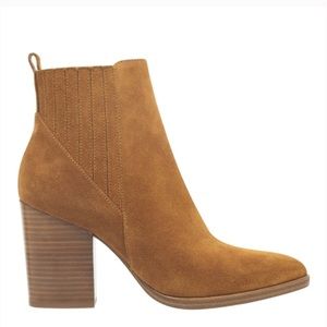 Like new worn once Marc Fisher LTD Alva suede heel boot size 8  camel color tan